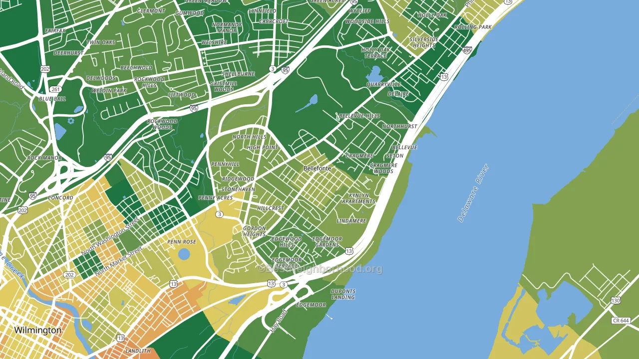 Bellefonte, DE block-group voter-turnout map