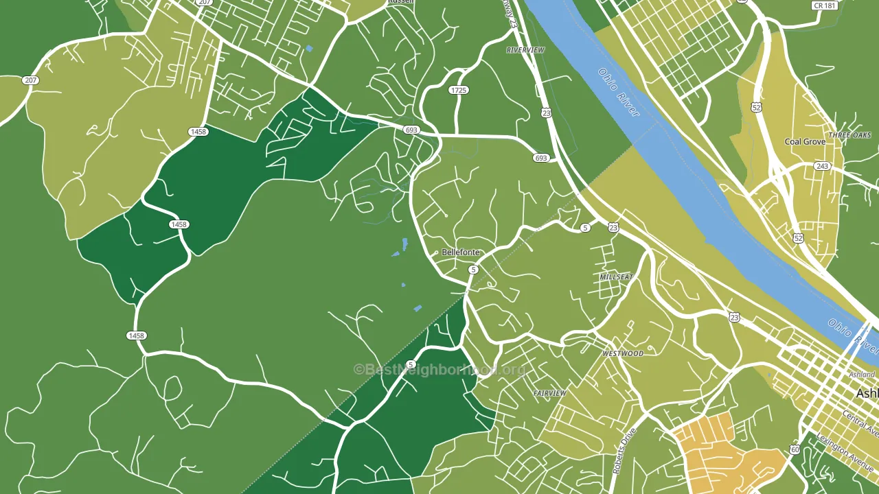 Bellefonte, KY block-group voter-turnout map