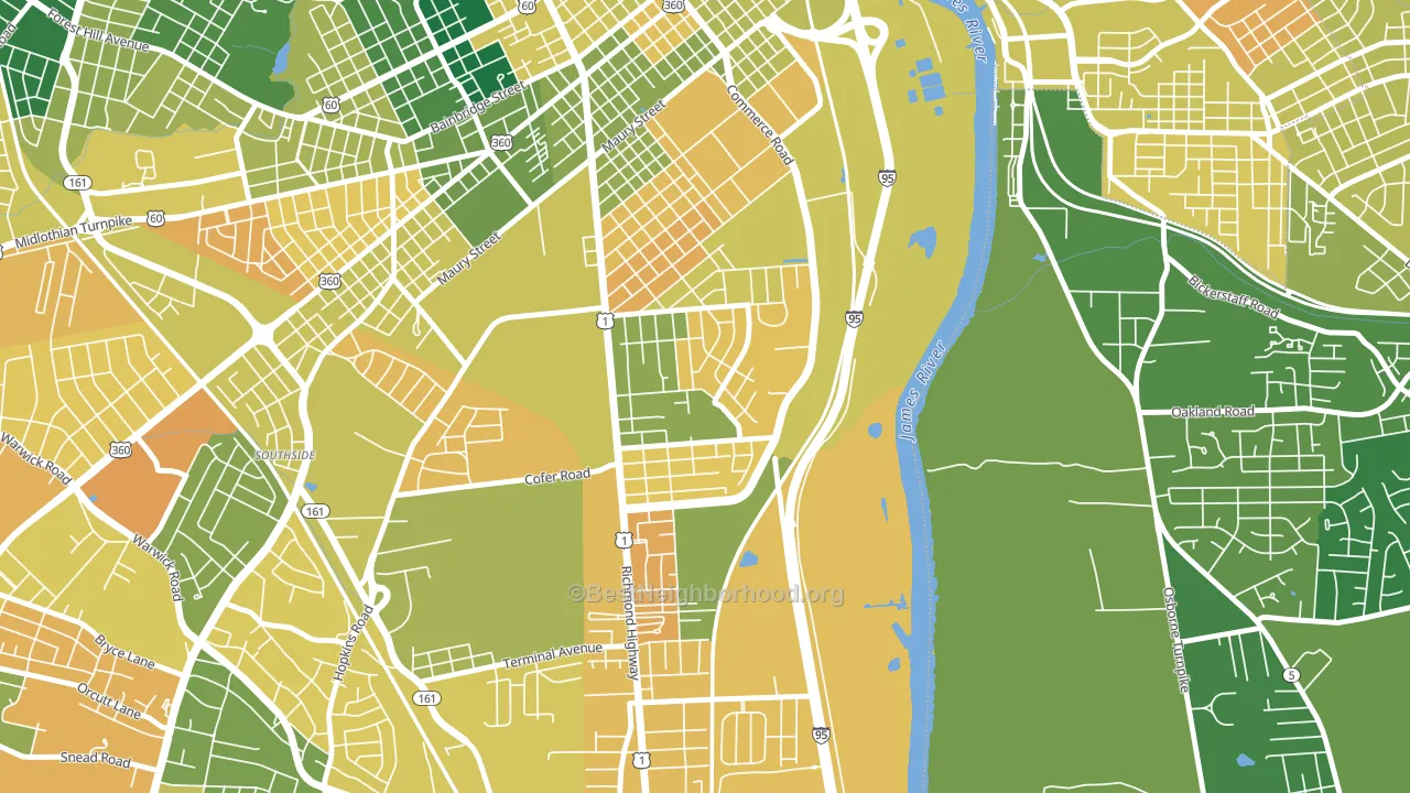 Bellemeade, Richmond, VA block-group voter-turnout map