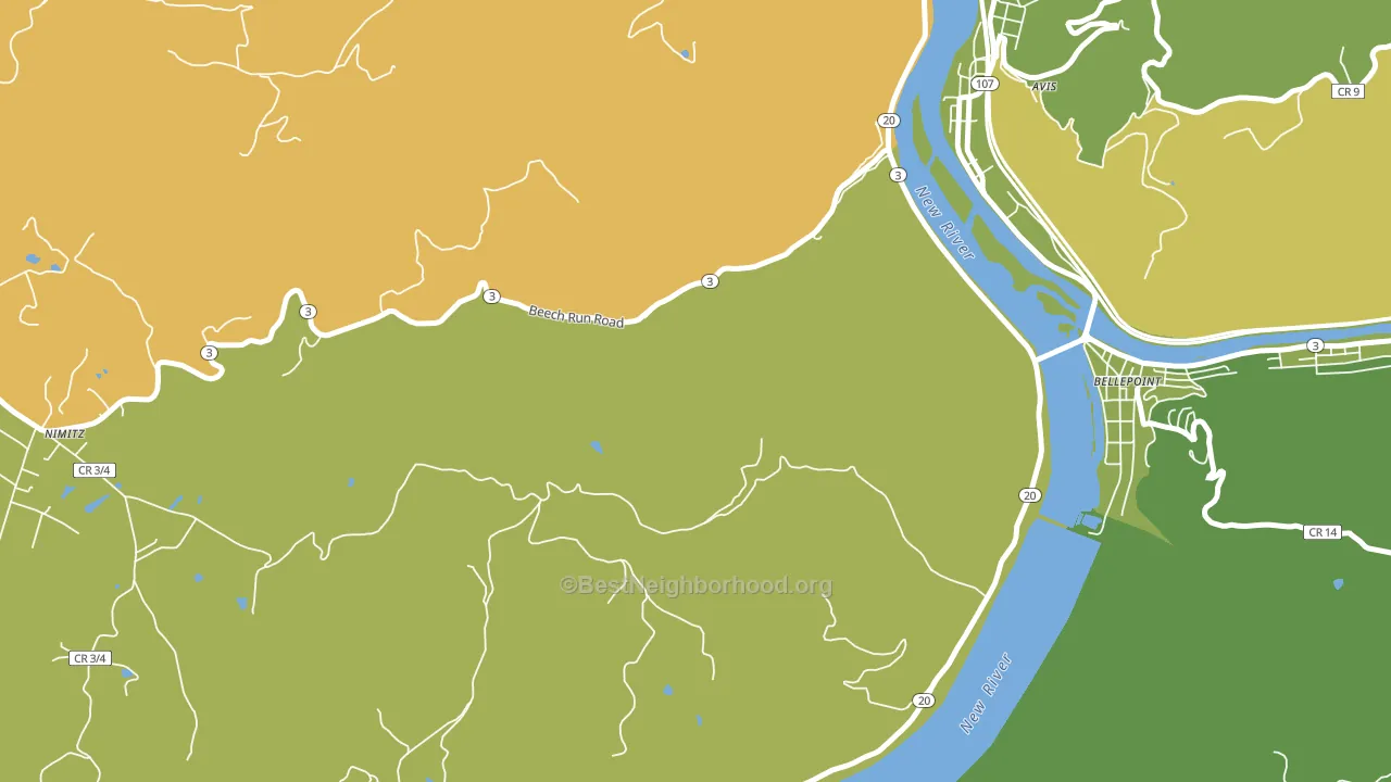 Bellepoint, WV block-group voter-turnout map