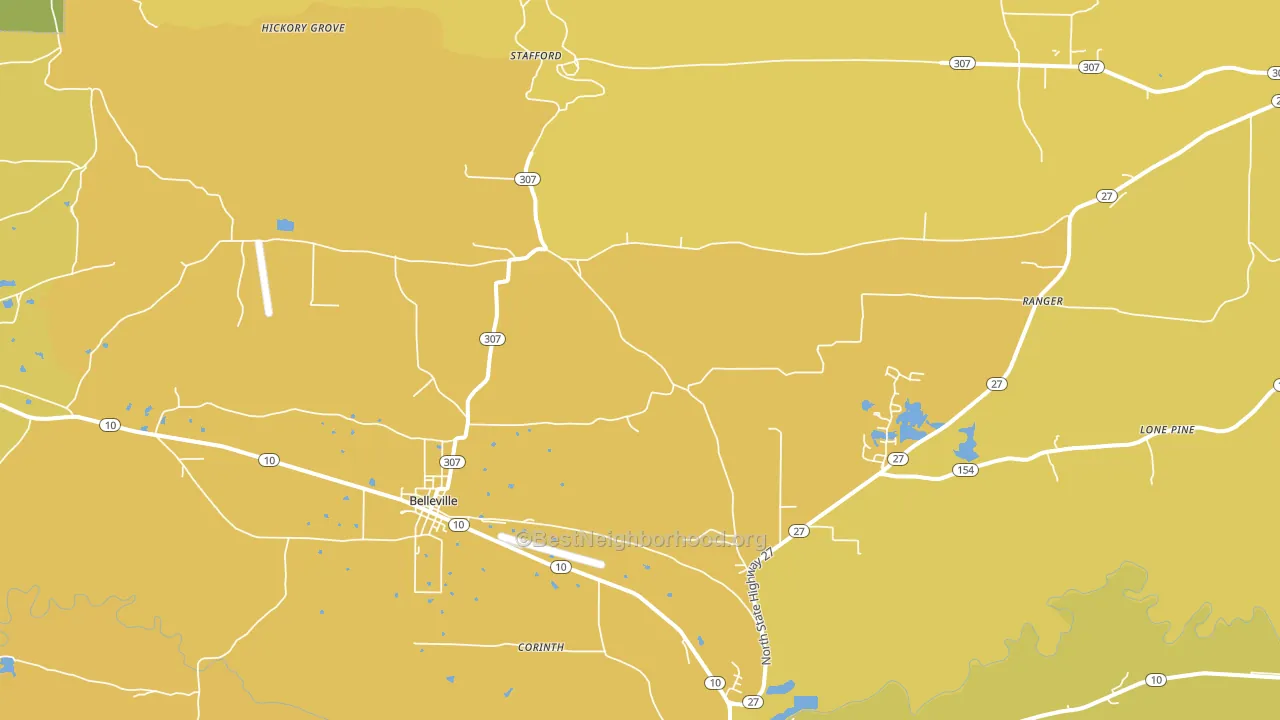 Belleville, AR block-group voter-turnout map