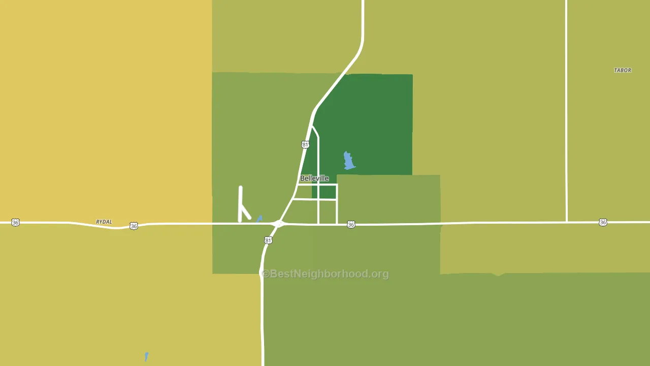 Belleville, KS block-group voter-turnout map