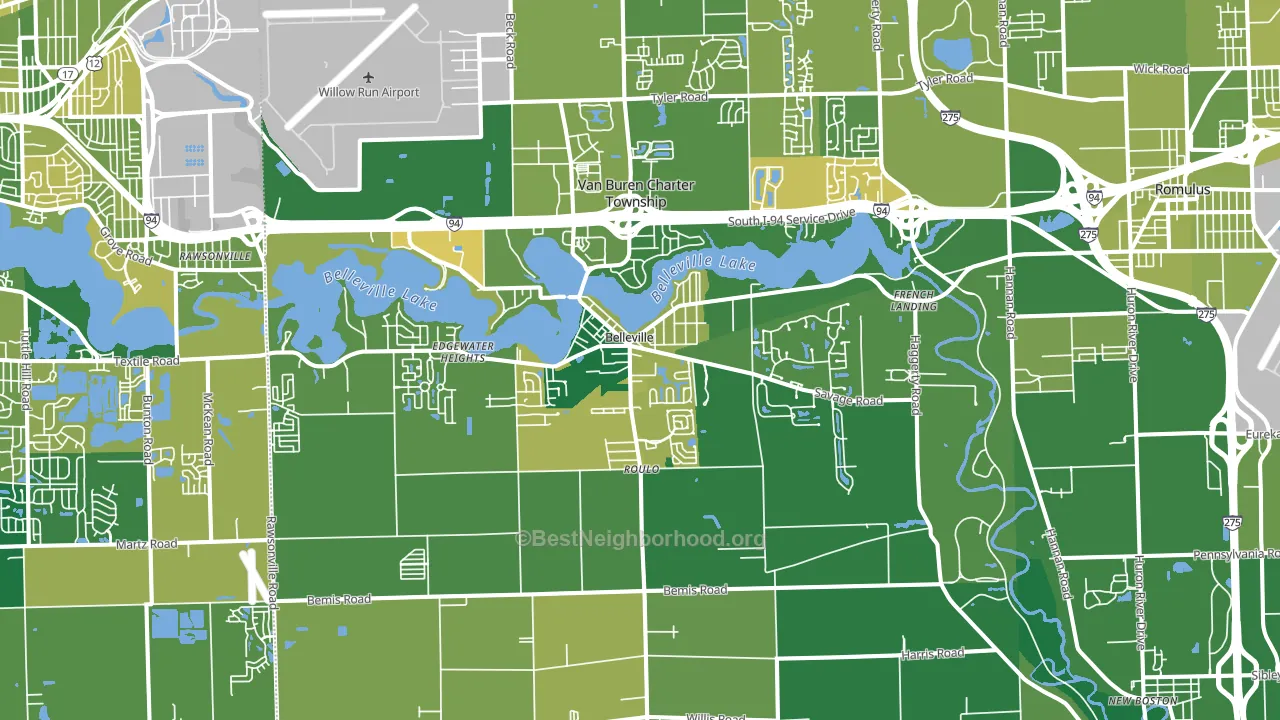 Belleville, MI block-group voter-turnout map