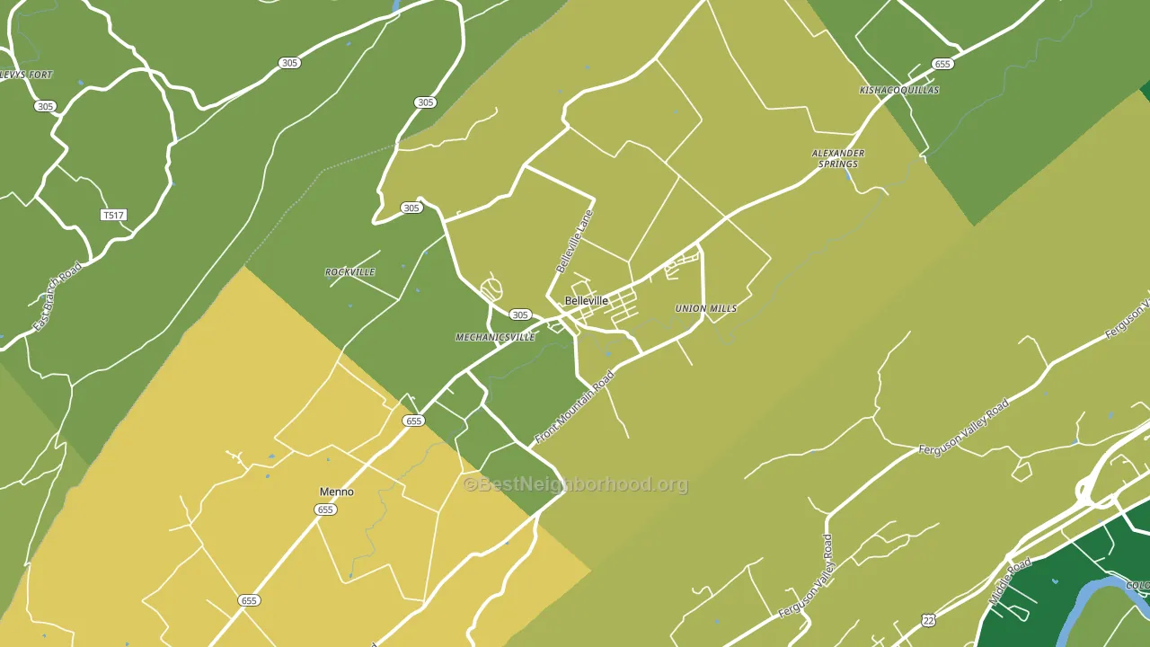 Belleville, PA block-group voter-turnout map
