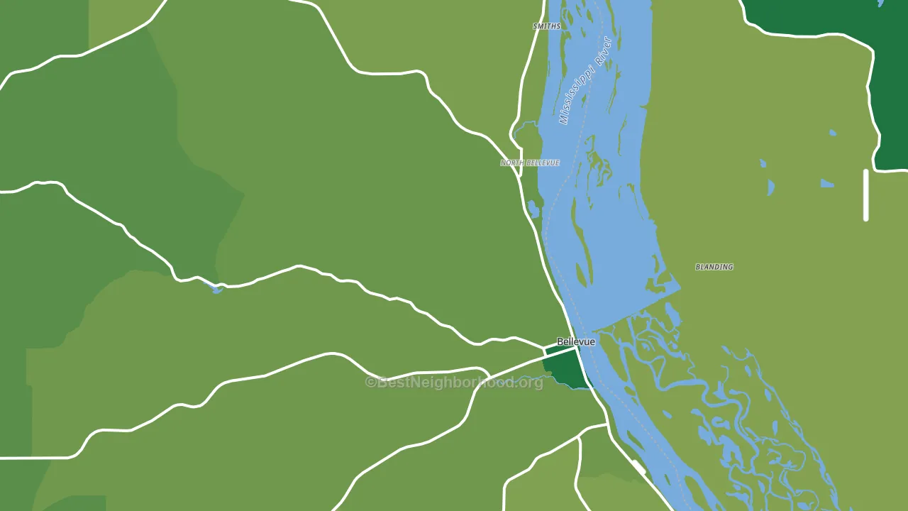Bellevue, IA block-group voter-turnout map