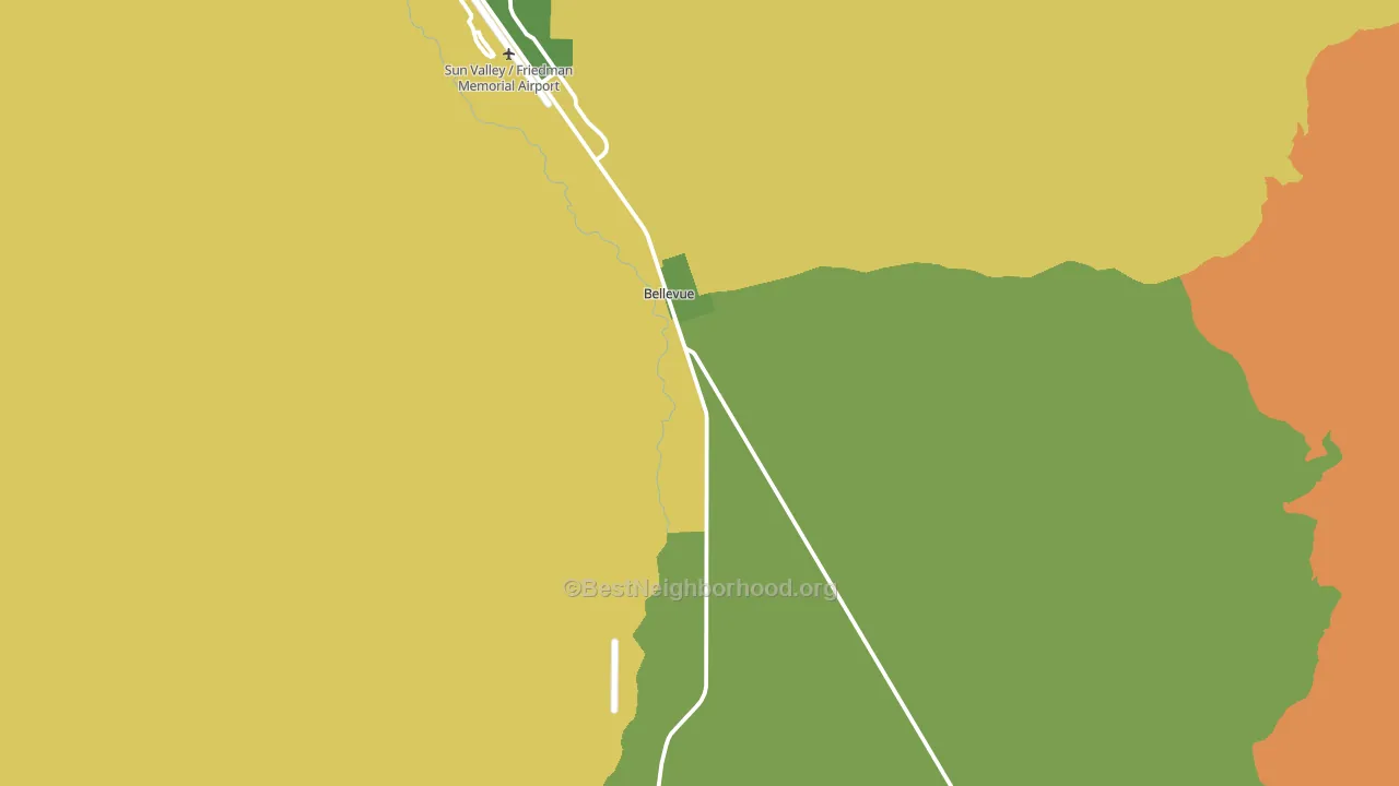 Bellevue, ID block-group voter-turnout map