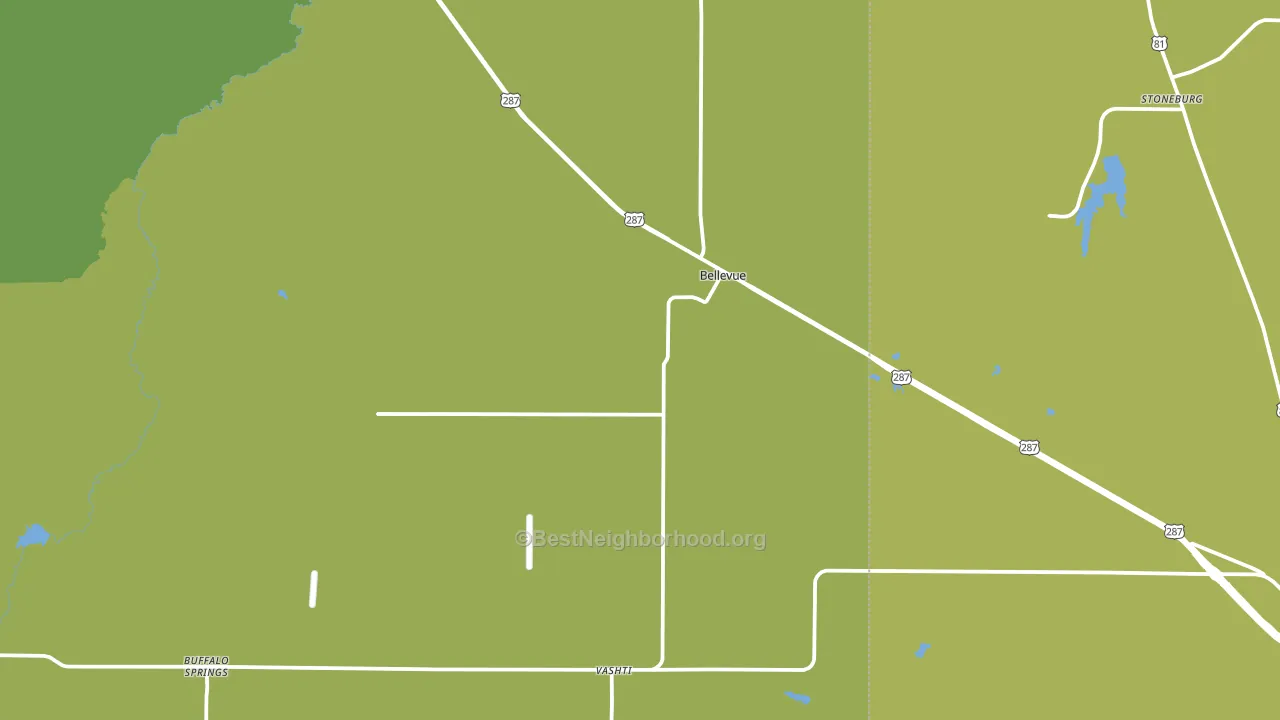 Bellevue, TX block-group voter-turnout map