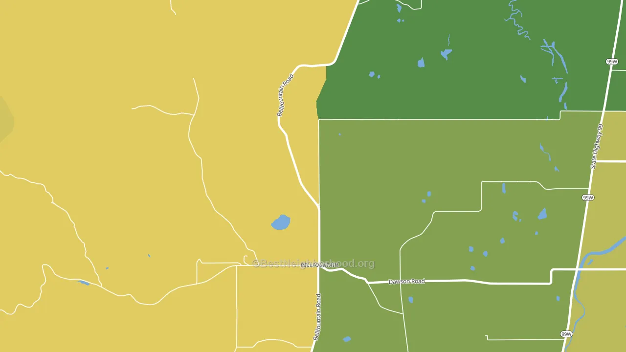 Bellfountain, OR block-group voter-turnout map