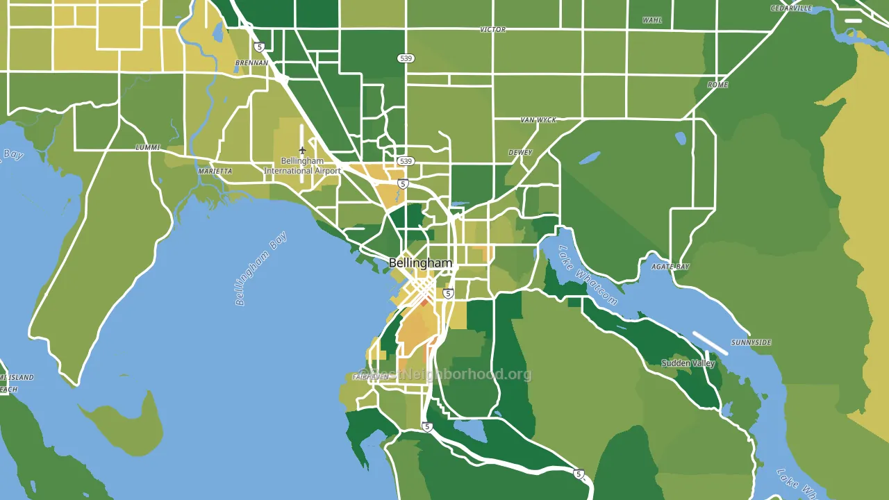 Bellingham, WA block-group voter-turnout map