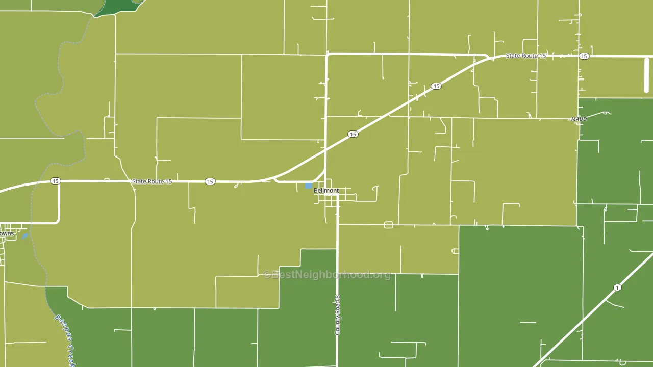 Bellmont, IL block-group voter-turnout map
