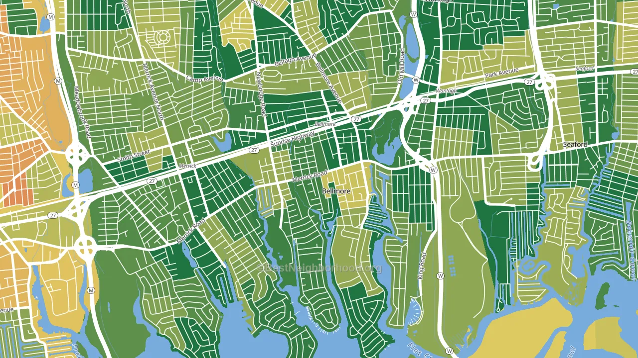Bellmore, NY block-group voter-turnout map
