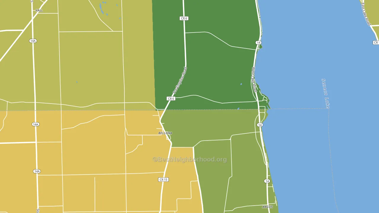 Bellona, NY block-group voter-turnout map
