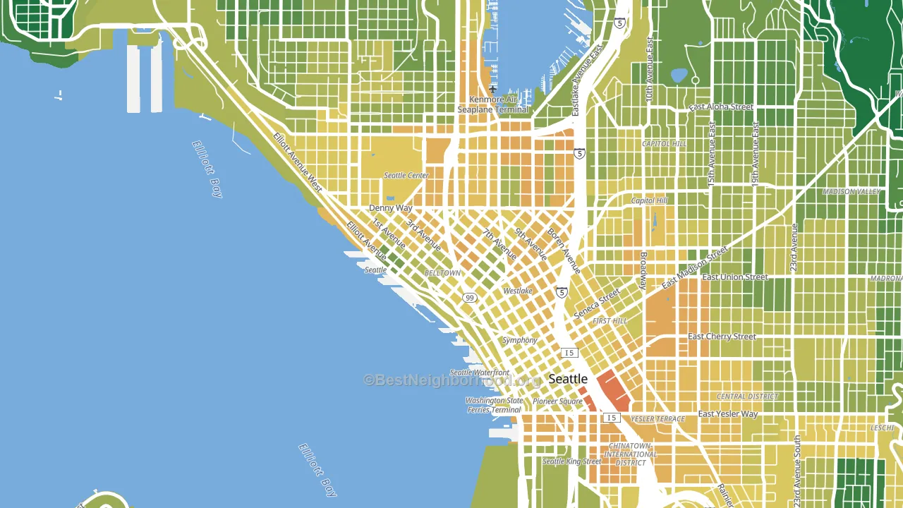 Belltown, Seattle, WA block-group voter-turnout map