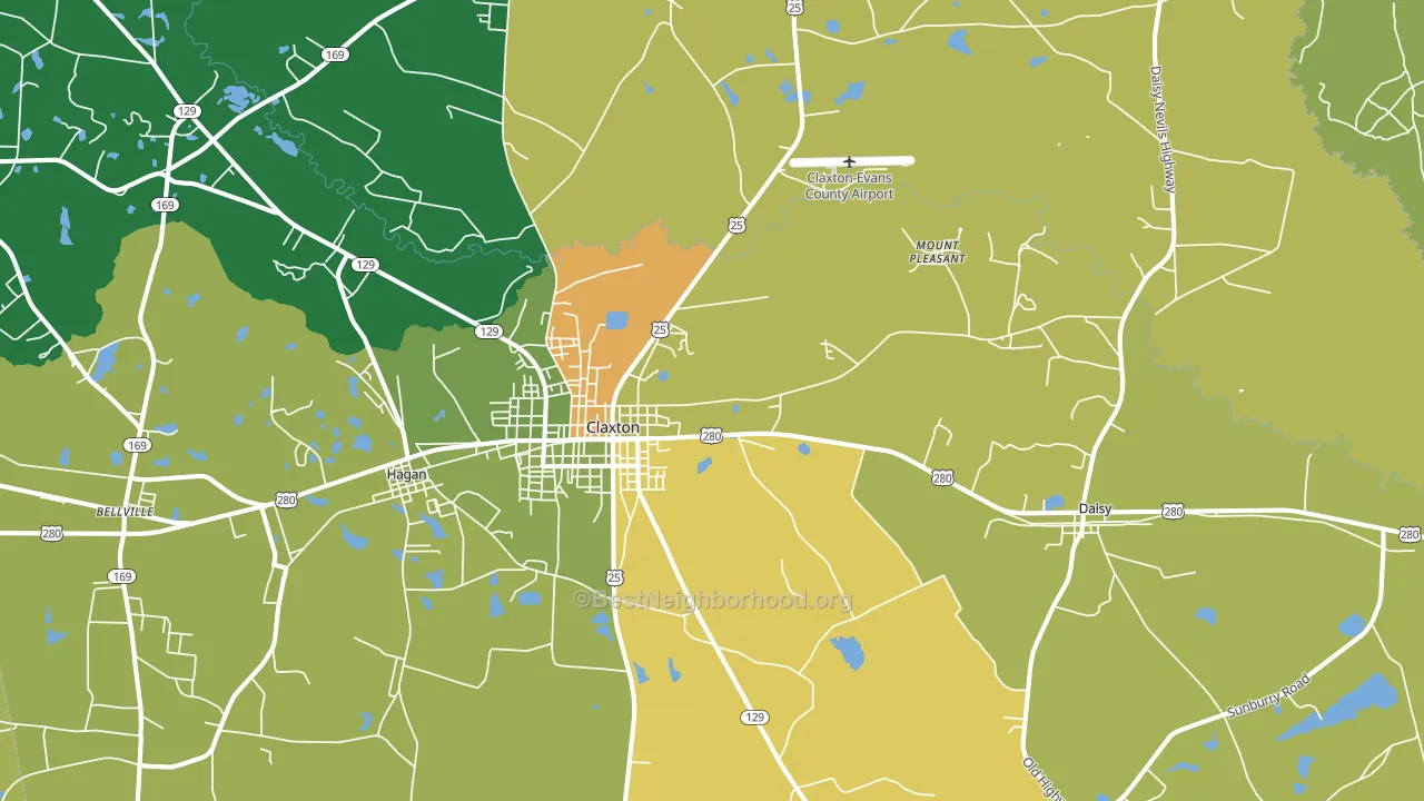 Bellville, GA block-group voter-turnout map
