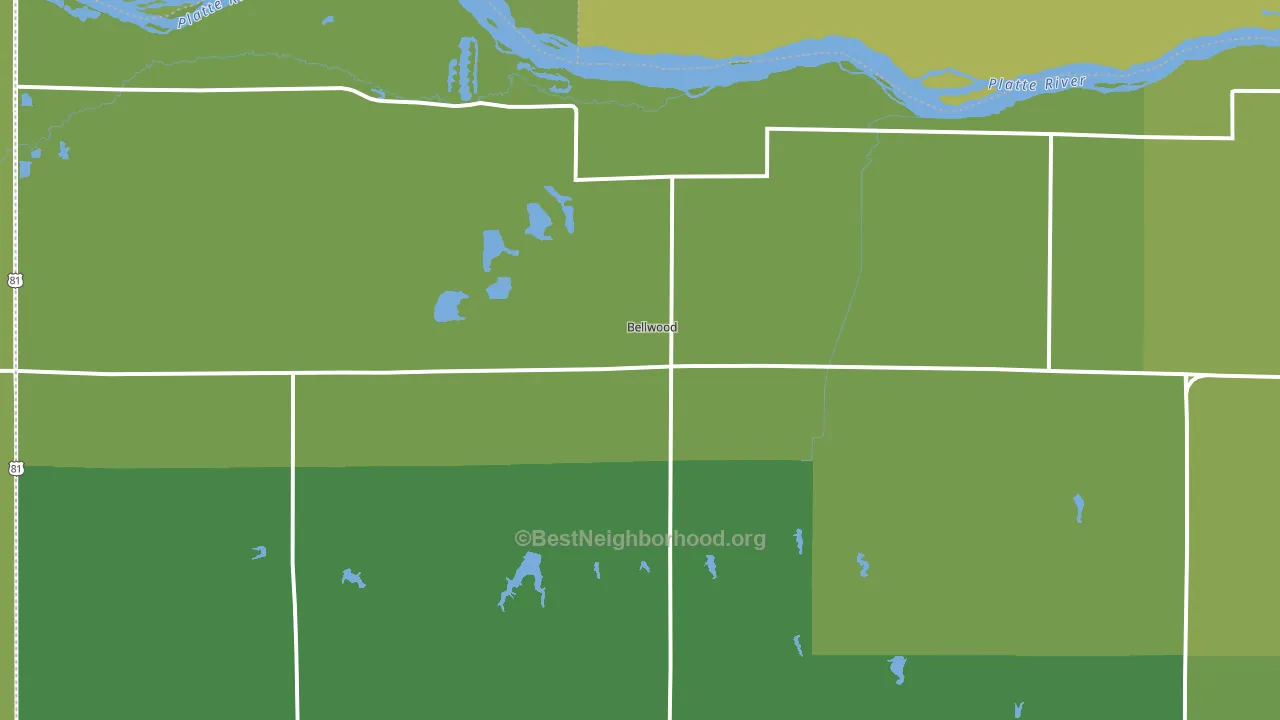 Bellwood, NE block-group voter-turnout map