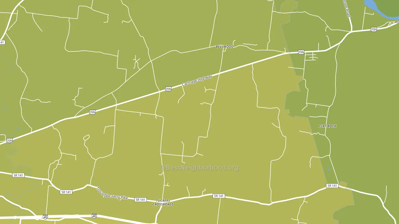 Bellwood, TN block-group voter-turnout map