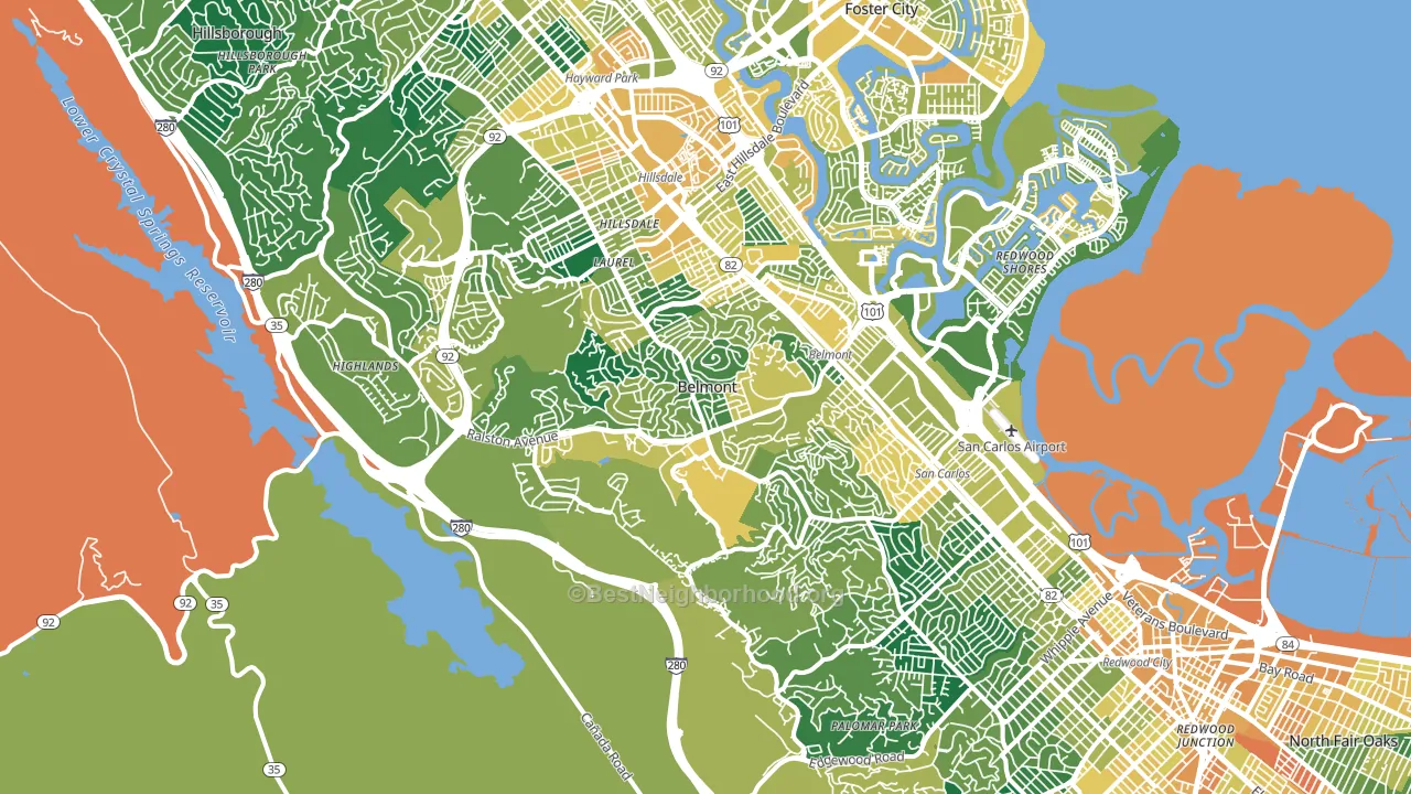 Belmont, CA block-group voter-turnout map
