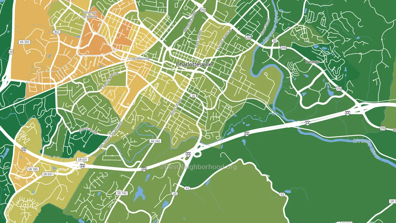Belmont-Charlottesville, Charlottesville, VA block-group voter-turnout map