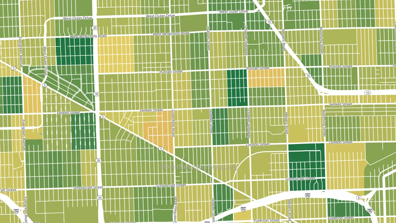 Belmont, Detroit, MI block-group voter-turnout map