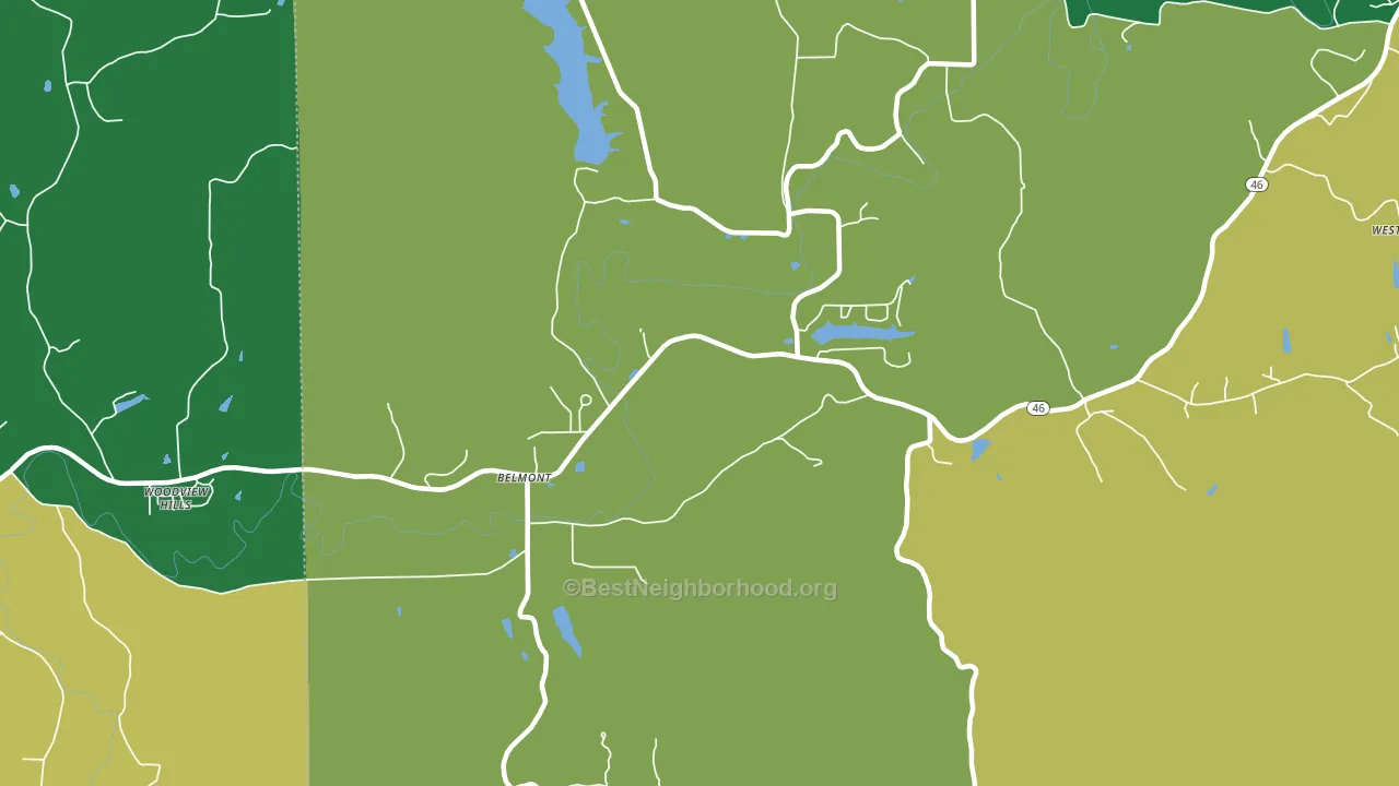 Belmont, IN block-group voter-turnout map