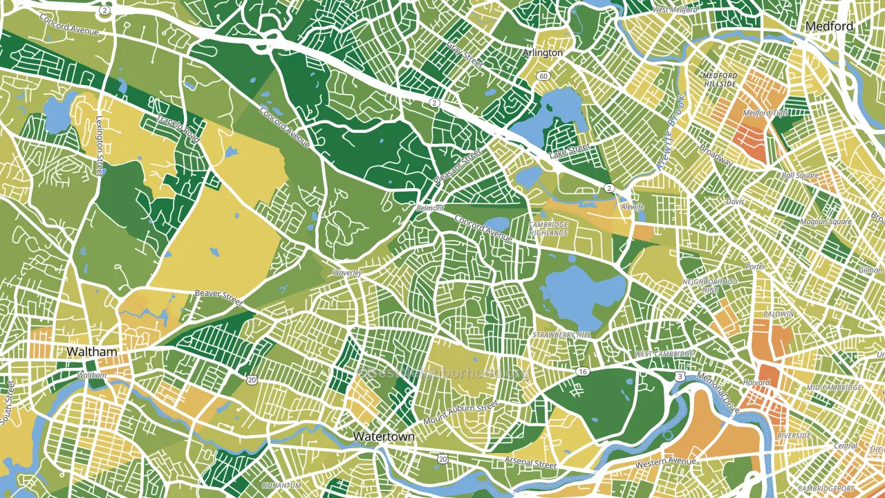 Belmont, MA block-group voter-turnout map