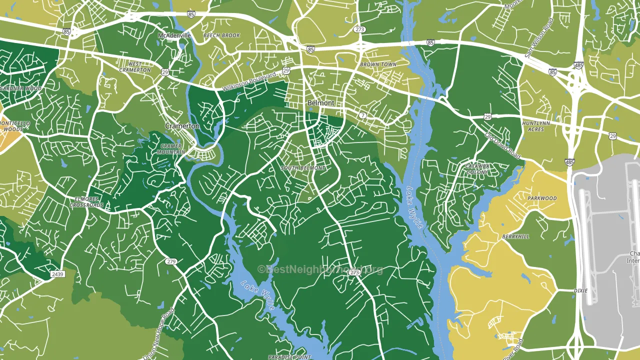 Belmont, NC block-group voter-turnout map
