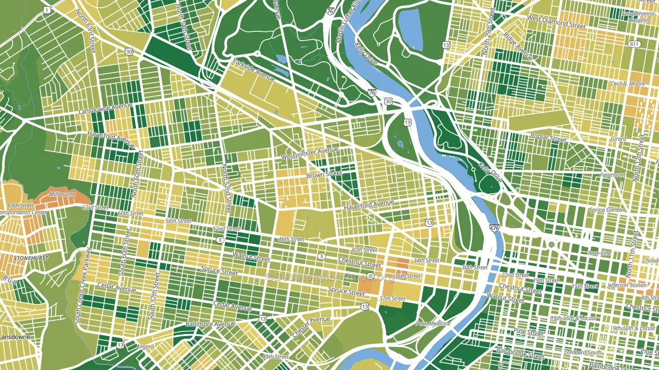 Belmont, Philadelphia, PA block-group voter-turnout map