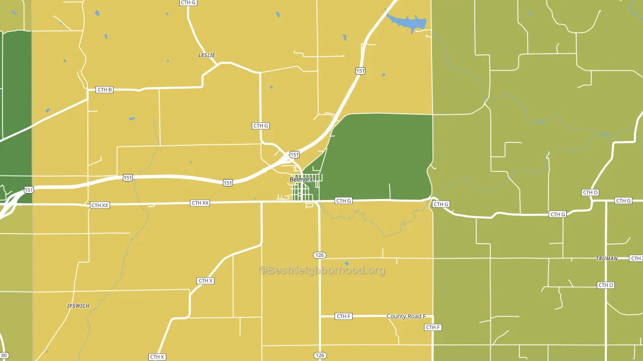 Belmont, WI block-group voter-turnout map