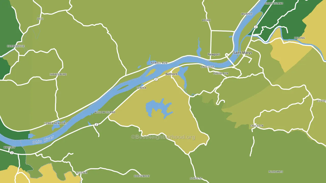 Belmont, WV block-group voter-turnout map