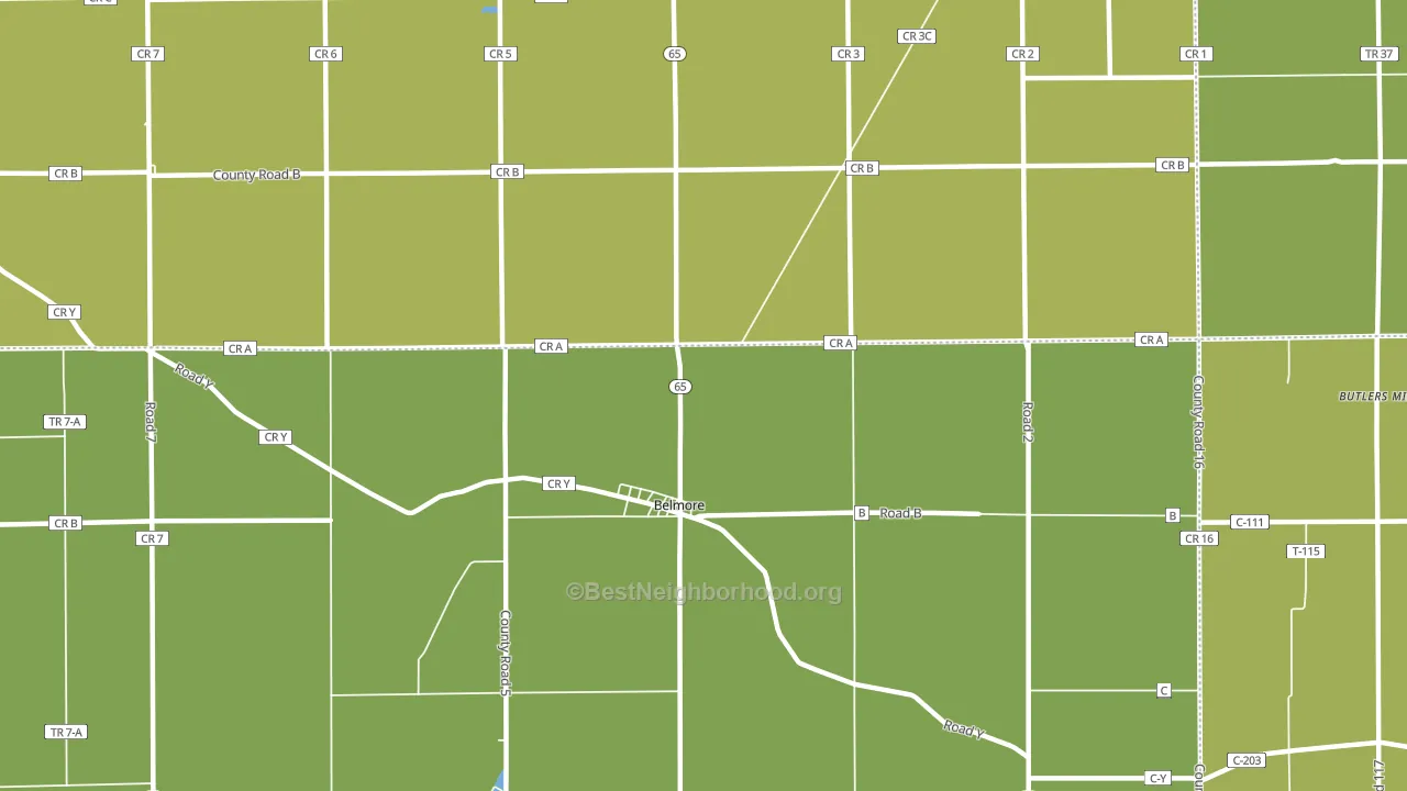 Belmore, OH block-group voter-turnout map