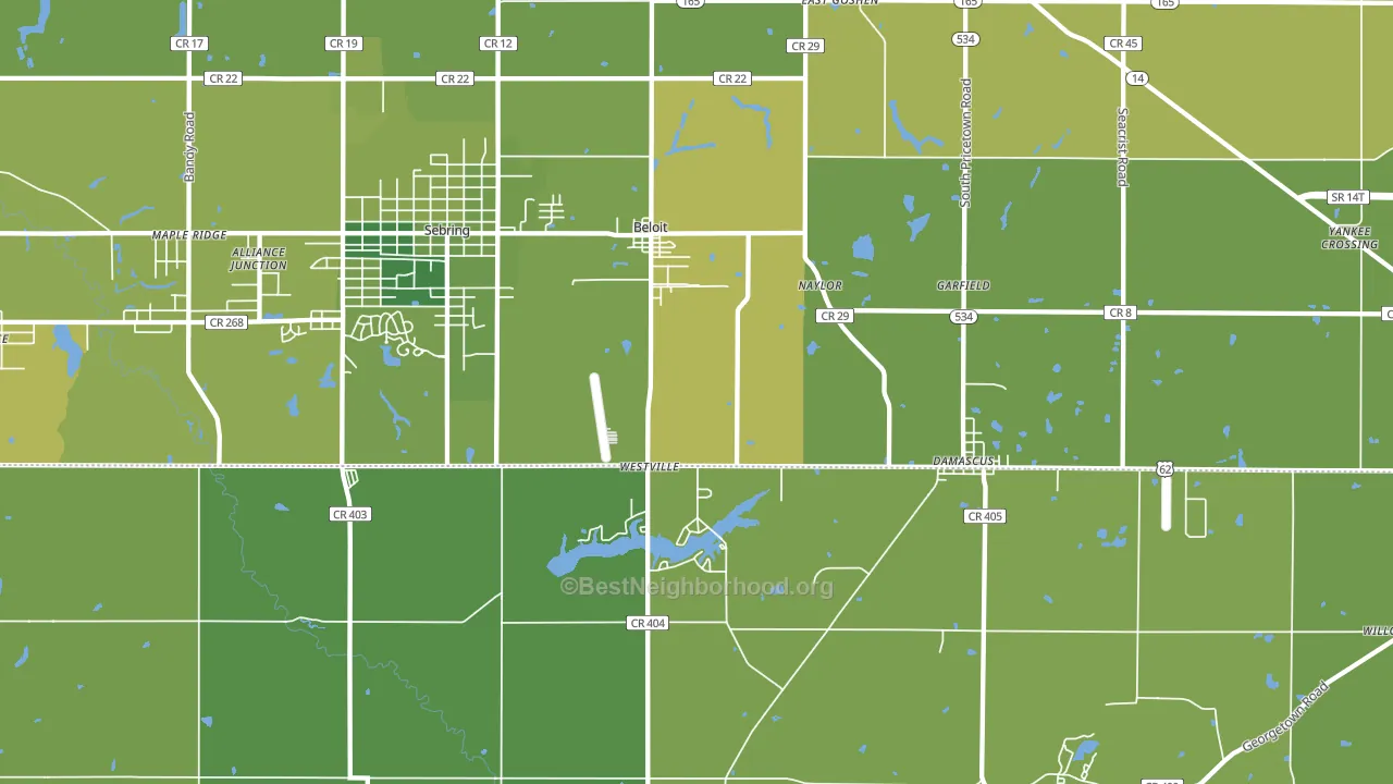 Beloit, OH block-group voter-turnout map
