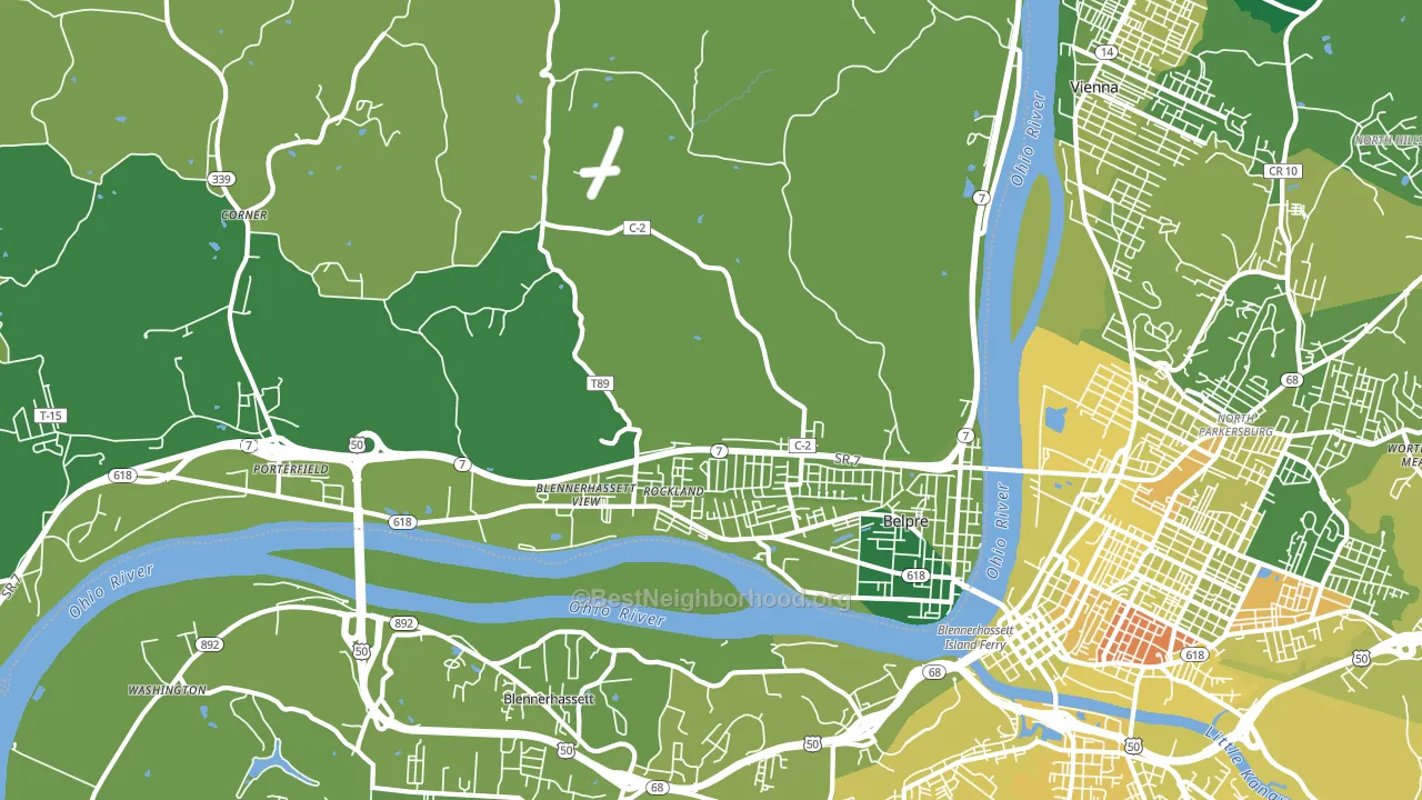 Belpre, OH block-group voter-turnout map