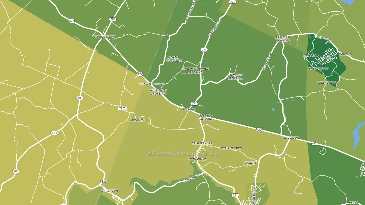 Belsano, PA block-group voter-turnout map