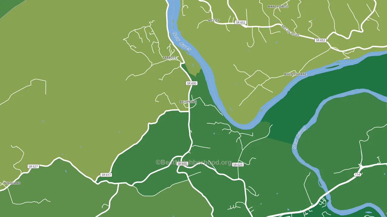Belspring, VA block-group voter-turnout map