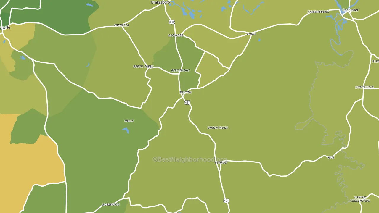 Belton, KY block-group voter-turnout map