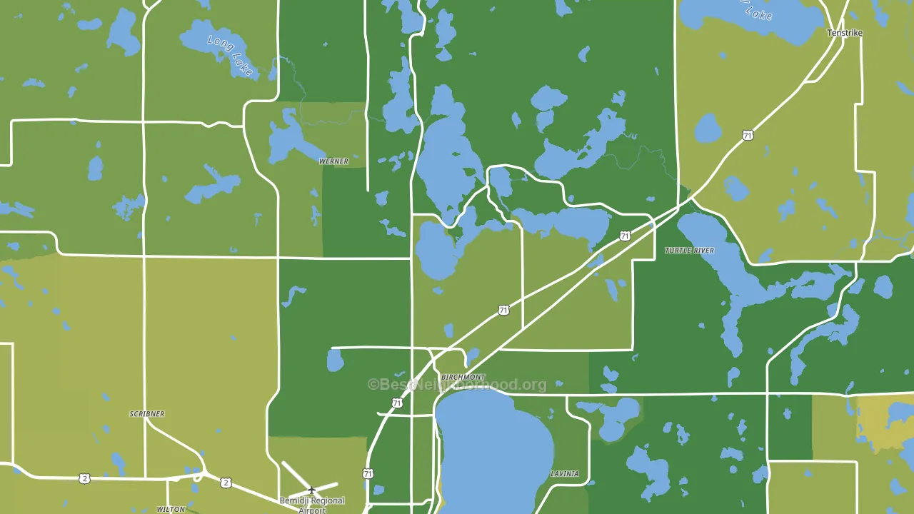 Beltrami County, MN block-group voter-turnout map
