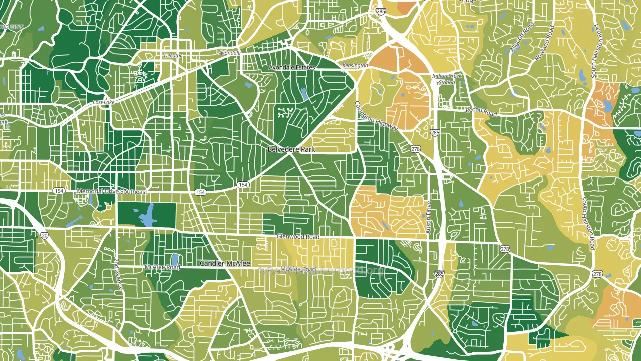 Belvedere Park, GA block-group voter-turnout map