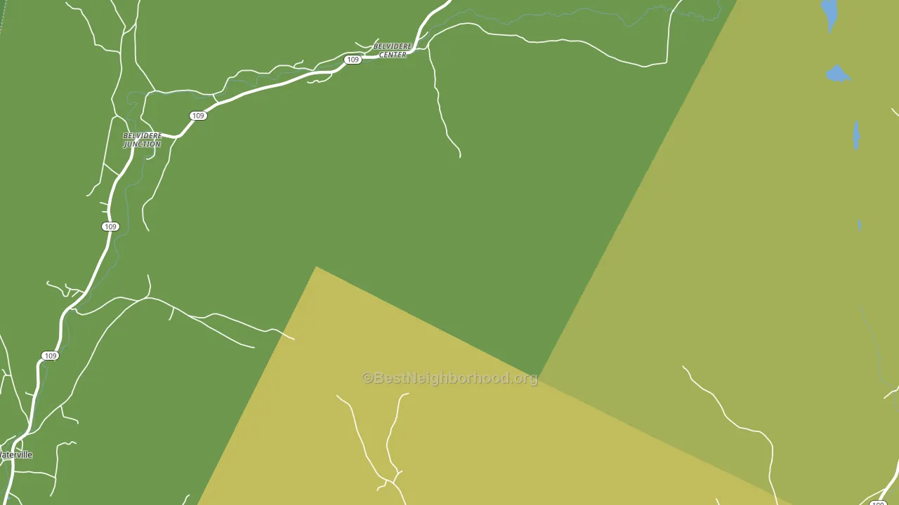 Belvidere Center, VT block-group voter-turnout map