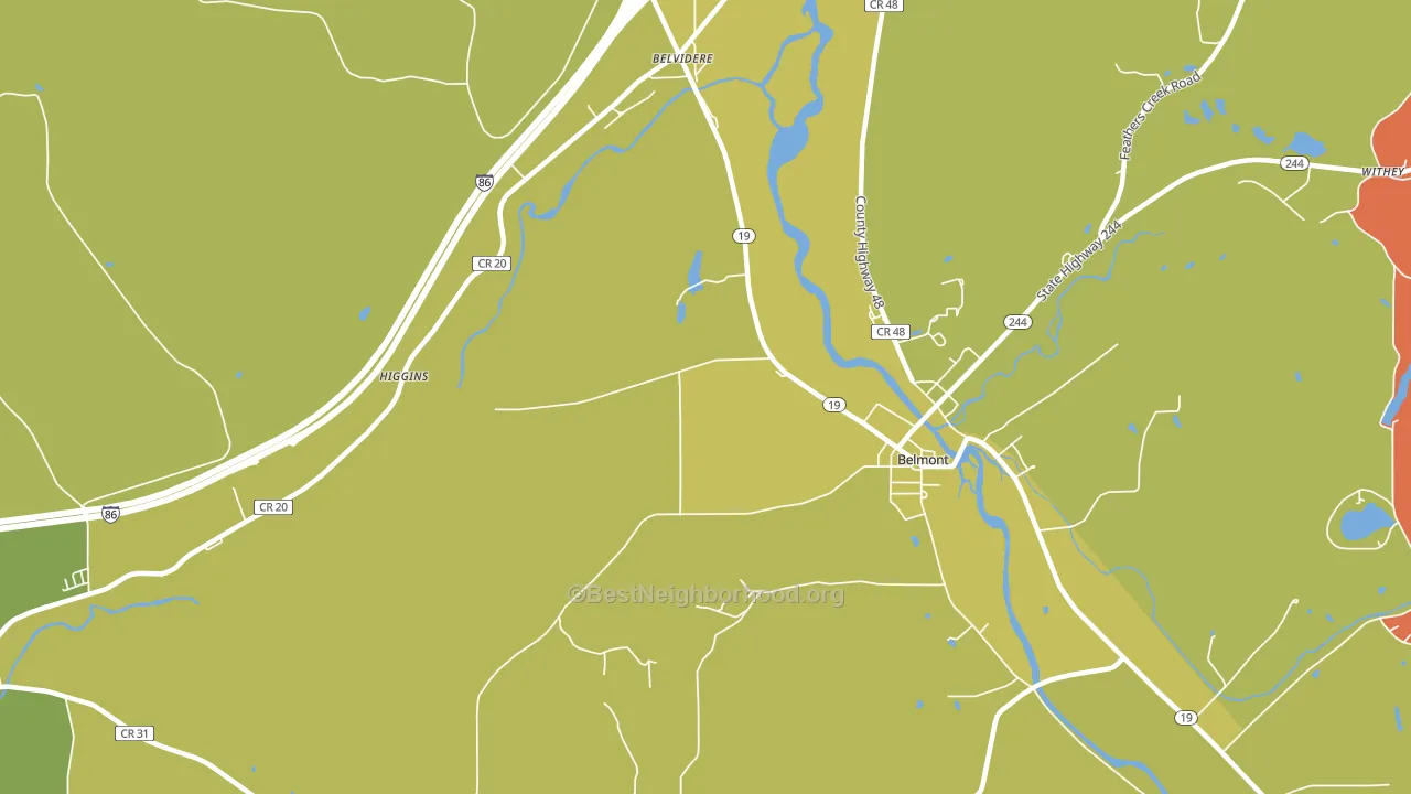 Belvidere, NY block-group voter-turnout map