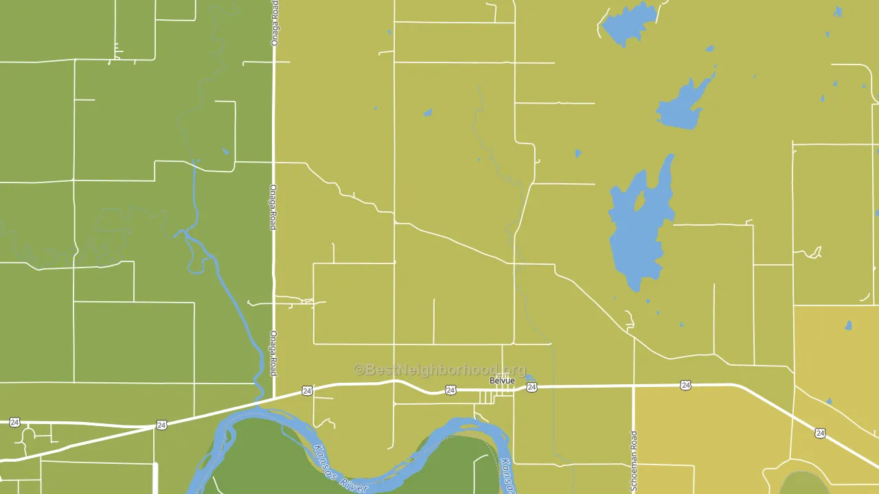 Belvue, KS block-group voter-turnout map