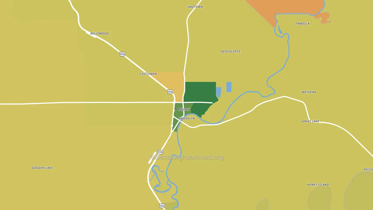 Belzoni, MS block-group voter-turnout map