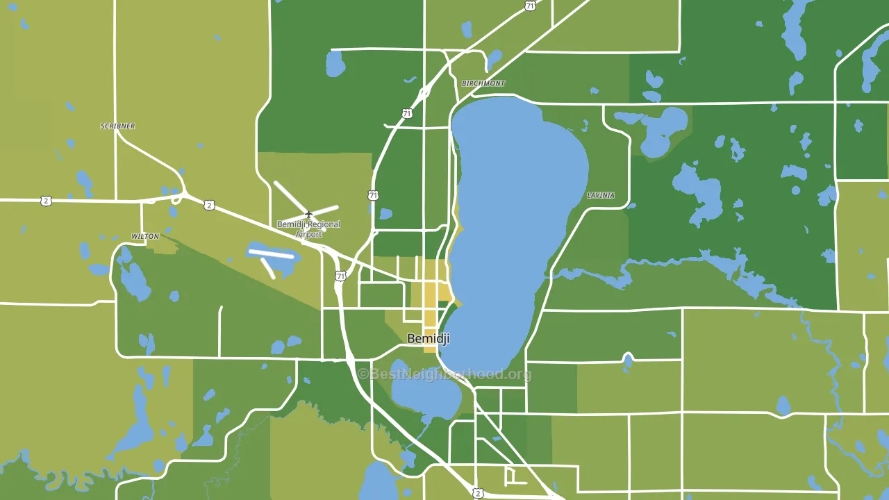 Bemidji, MN block-group voter-turnout map