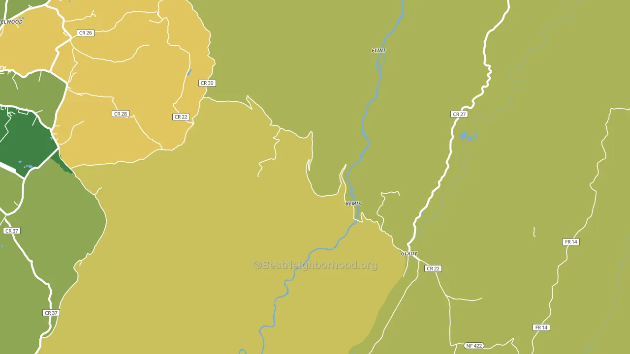 Bemis, WV block-group voter-turnout map