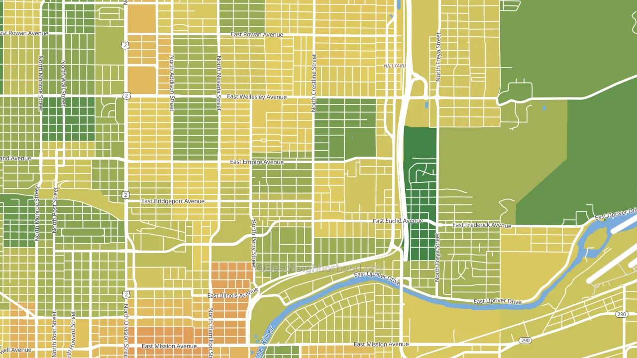 Bemiss, Spokane, WA block-group voter-turnout map