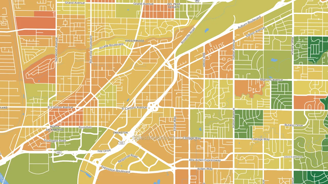 Ben Ali, Sacramento, CA block-group voter-turnout map