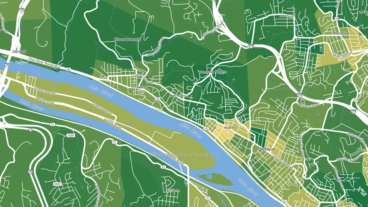 Ben Avon, PA block-group voter-turnout map