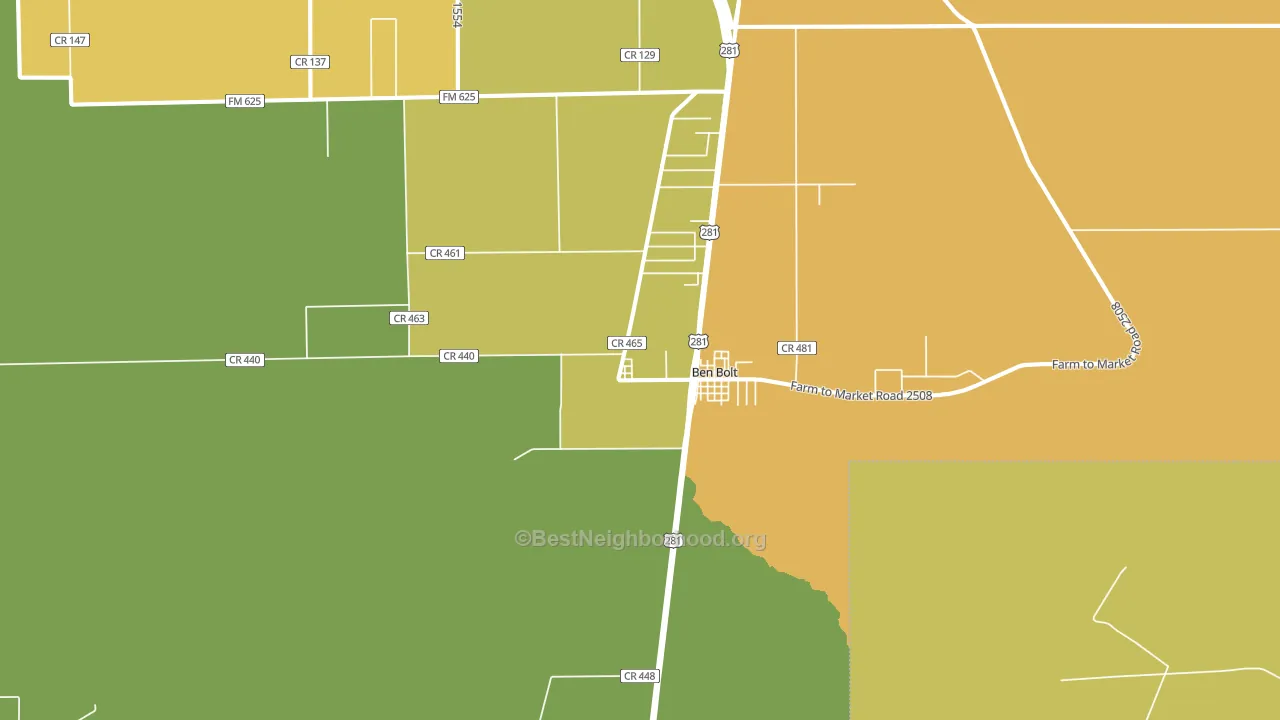 Ben Bolt, TX block-group voter-turnout map