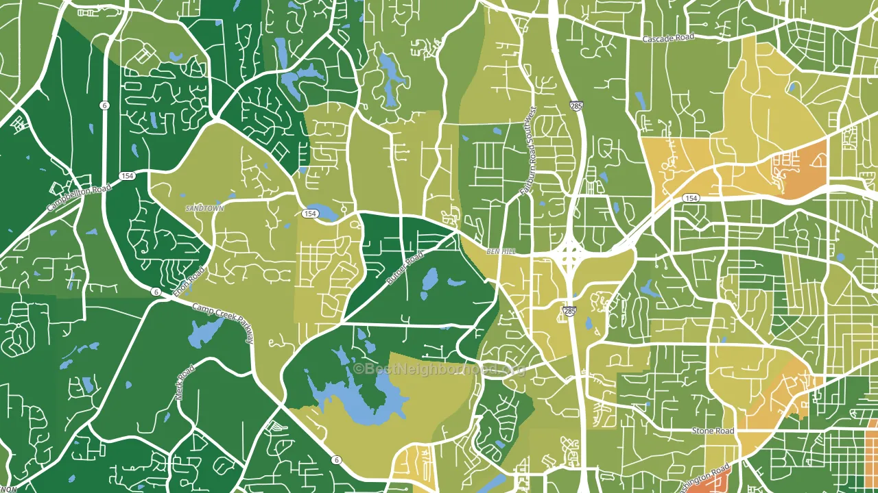 Ben Hill, Atlanta, GA block-group voter-turnout map