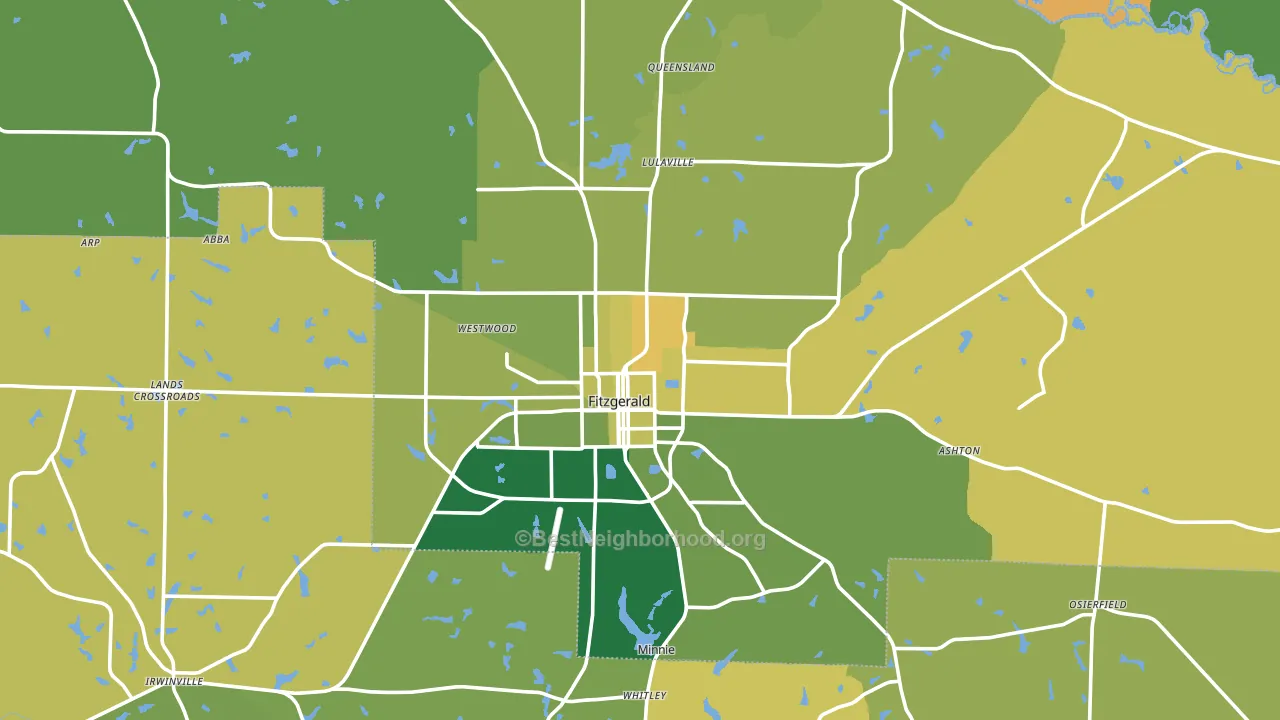 Ben Hill County, GA block-group voter-turnout map