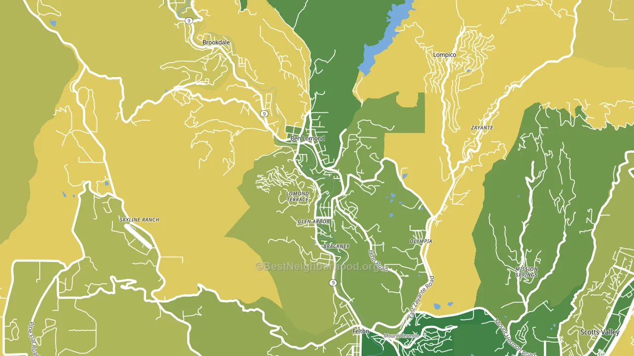 Ben Lomond, CA block-group voter-turnout map